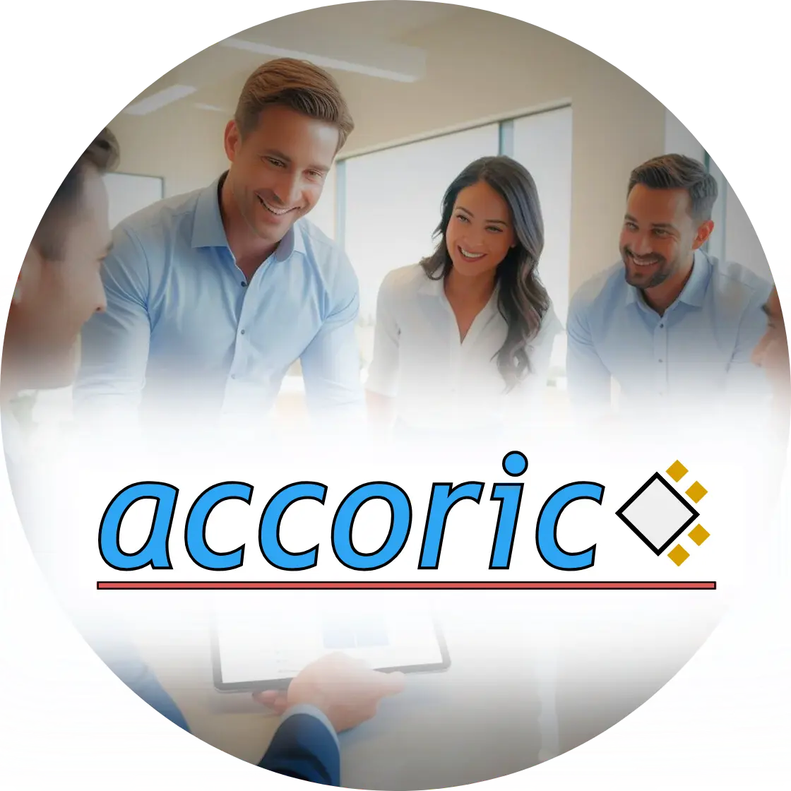 Accoric showing its inovative Accoric Management software to construction company