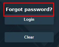 Forgot Password on Login