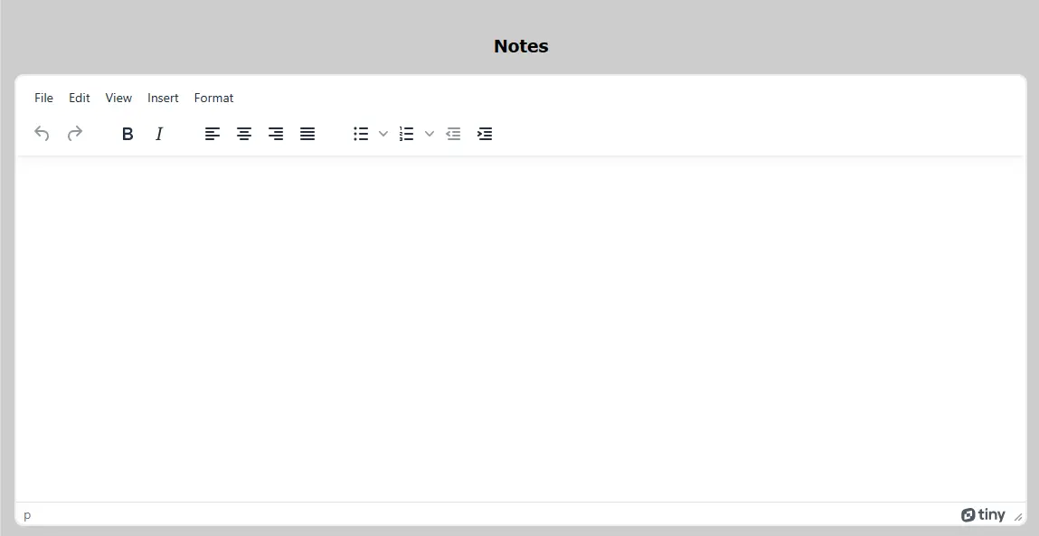 Notes section of an Employee's Profile